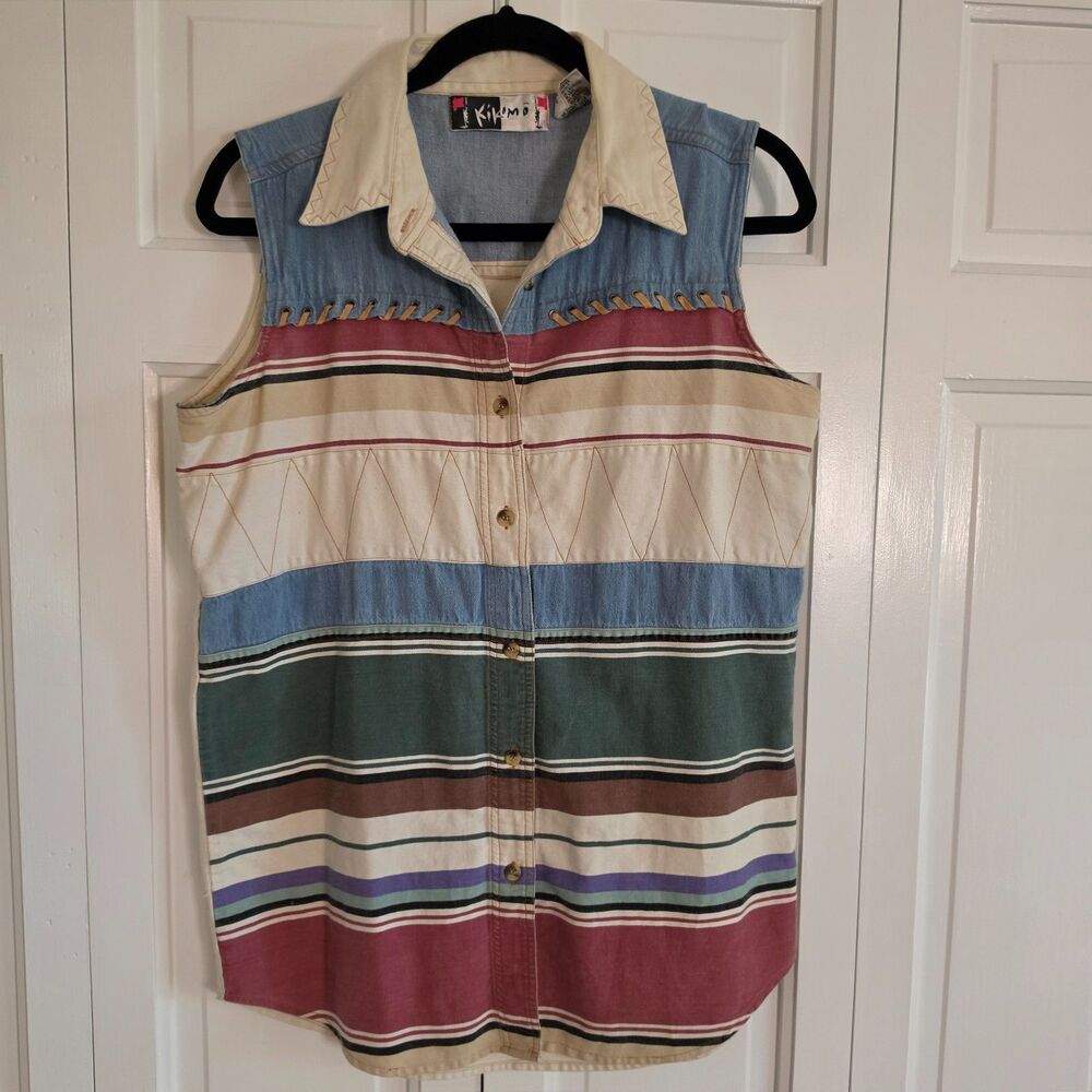 Kikomo 90's Southwest Button Down Shirt Vest-Medium